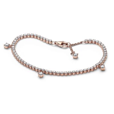 Pandora 582401C01 Tennisarmband Funkelnde Tropfen 14k Rosé Vergoldet 16 cm