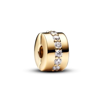 Pandora Clip Charm Klare Funkelnde Linie Vergoldet 761972C01
