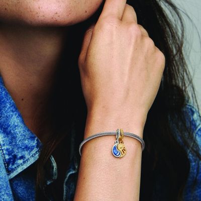 Pandora 762678C01 Charm-Anhänger Damen Teilbarer Sonne & Mond Sterlingsilber Vergoldet
