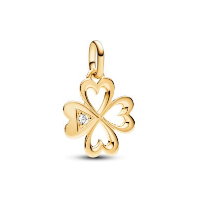 Pandora Me 763034C01 Charm-Medaillon Herz Vierblättriges Kleeblatt Vergoldet