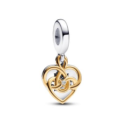 Pandora 763237C01 Charm-Anhänger Mama Diamant Gravierbar Silber Gold