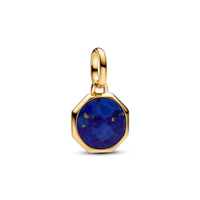 Pandora Me Mini-Medaillon Charm Blau Gravierbar Vergoldet 763388C01