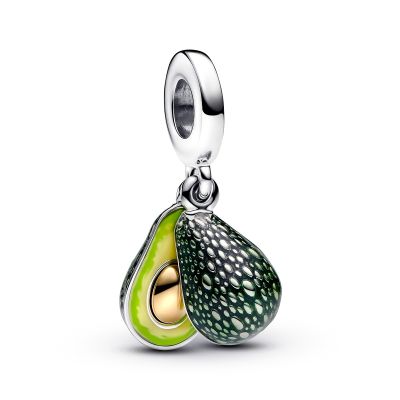 Pandora Charm-Anhänger Damen Avocado Grün Sterling-Silber Vergoldet