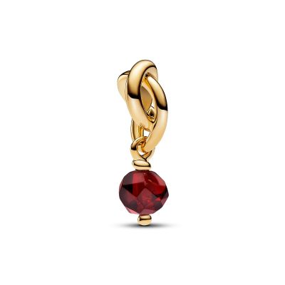 Pandora Charm-Anhänger Roter Ewigkeitskreis Januar Vergoldet 763462C01