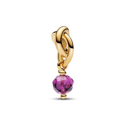  Pandora Charm-Anhänger Violetter Ewigkeitskreis Februar Vergoldet 763462C02