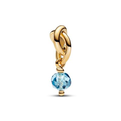  Pandora Charm-Anhänger Hellblau Ewigkeitskreis März Vergoldet 763462C03