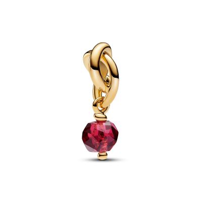 Pandora Charm-Anhänger Roter Ewigkeitskreis Juli Vergoldet 763462C07