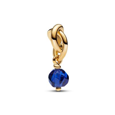 Pandora Charm-Anhänger Blauer Ewigkeitskreis September Vergoldet 763462C09