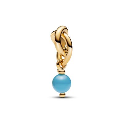Pandora Charm-Anhänger Türkis Ewigkeitskreis Dezember Vergoldet 763462C12