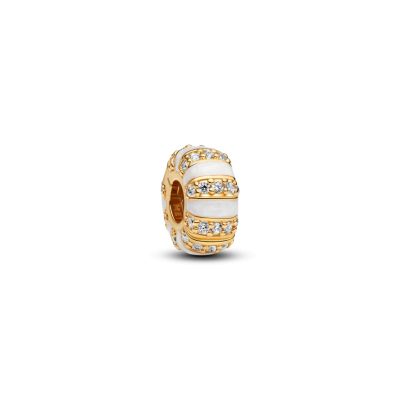 Pandora Clip Charm Damen Steine & Emaille Zirkonia Vergoldet 763785C01