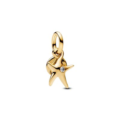 Pandora Charm-Anhänger Damen Seestern Zirkonia 14K Vergoldet 763892C01