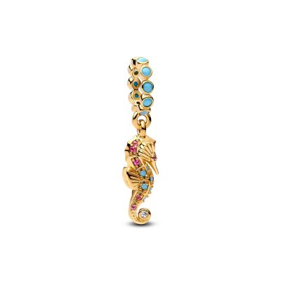 Pandora Charm-Anhänger Seepferdchen Zirkonia 14K Vergoldet 763895C01