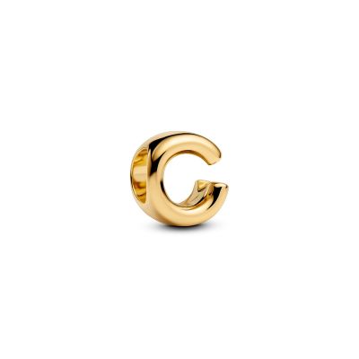 Pandora Charm Damen Buchstabe C Alphabet 14 Karat Vergoldet 763949C00