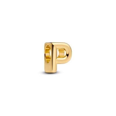 Pandora Charm Damen Buchstabe P Alphabet 14 Karat Vergoldet 763962C00