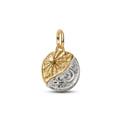 Pandora Me Medaillon-Charm Sonne und Mond 14 Karat Vergoldet 763977C01