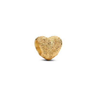 Pandora Mini-Charm Herz Strukturiert 14 Karat Vergoldet 764000C00