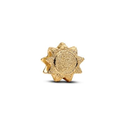 Pandora Mini-Charm Sonne Strukturiert 14 Karat Vergoldet 764052C00
