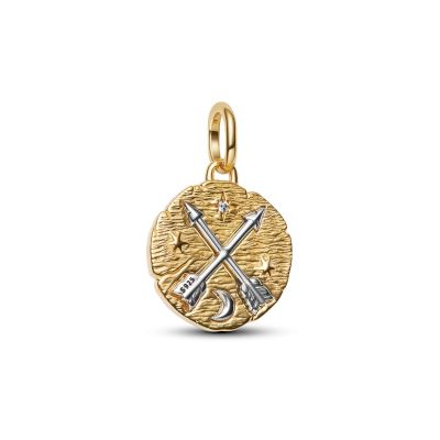 Pandora Me Medaillon-Charm Kreuzende Pfeile 14K Vergoldet 764081C01