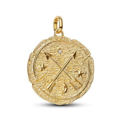 Pandora Me Medaillon-Charm Groß Gekreuzte Pfeile Vergoldet 764084C01