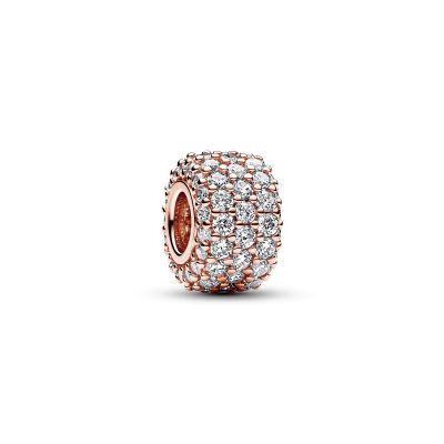 Pandora 782820C01 Charm Funkelndes Dreireihiges Pavé Zirkonia Rosévergoldet