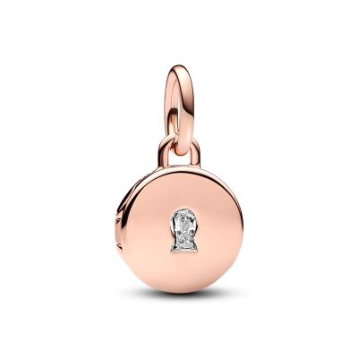 Pandora 783066C01 Charm-Anhänger Aufklappbar & Gravierbar Liebesmedaillon Rosé