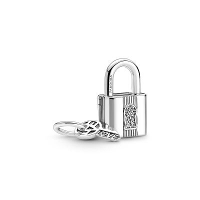 Pandora 790088C01 Charm-Anhänger Vorhängeschloss und Schlüssel Sterling-Silber 