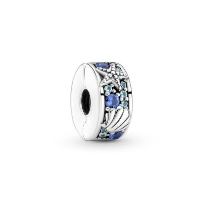 Pandora 791678C01 Charm-Clip Damen Tropischer Seestern Muschel Sterling-Silber