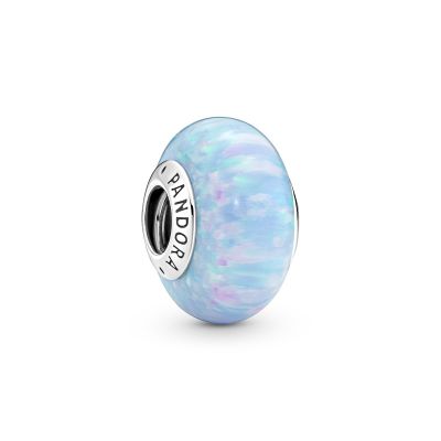 Pandora 791691C01 Charm Damen Schillernder Ozeanblauer Synthetischer Opal Silber