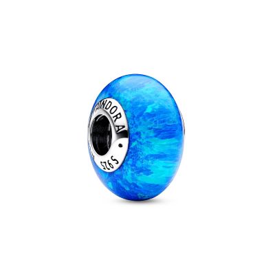 Pandora 791691C02 Charm Damen Schillerndes Tiefblaues Ozean Opal Sterling-Silber