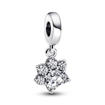 Pandora 792247C01 Charm-Anhänger Funkelnde Pfotenabdurck Herz Sterling-Silber