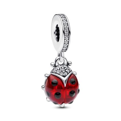 Pandora 792571C01 Charm-Anhänger Damen Roter Marienkäfer Sterling-Silber