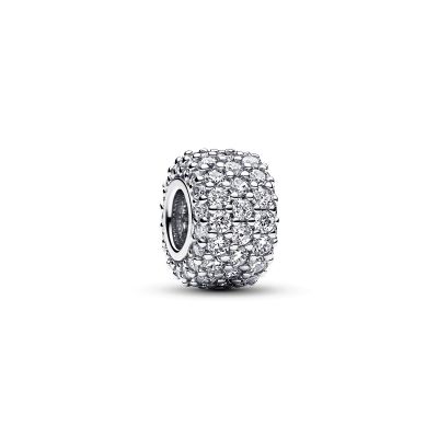Pandora Charm Damen Funkelndes Dreireihiges Pavé Zirkonia Silber 792820C01 