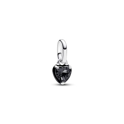 Pandora Me 793042C01 Mini-Charm-Anhänger Schwarzes Chakra Herz Kristall Silber