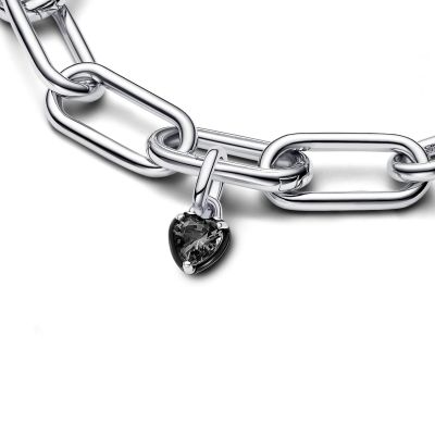 Pandora Me 793042C01 Mini-Charm-Anhänger Schwarzes Chakra Herz Kristall Silber