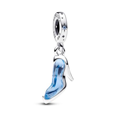 Pandora Disney 793071C01 Charm-Anhänger Damen Cinderellas Glasschuh Blau Silber
