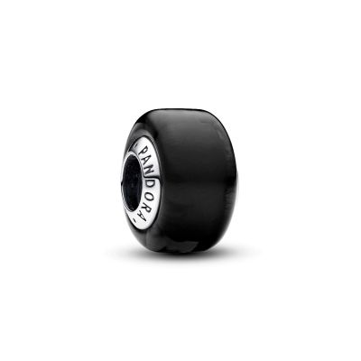 Pandora Mini-Charm Damen Schwarzes Murano-Glas Silber 793117C00 