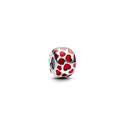 Pandora Charm Damen Herzen Runder Clip Silber 793679C01