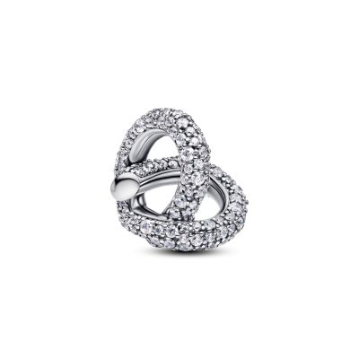 Pandora Charm Damen Pavé Unendlichkeitsknoten Herz Silber 793771C01