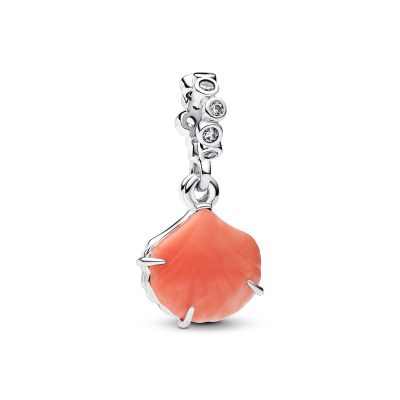 Pandora Charm-Anhänger Doppelte Korallenrote Muschel Silber 793821C01