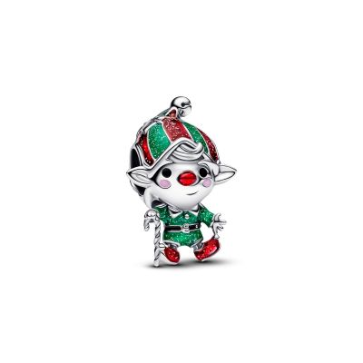 Pandora Charm Weihnachtswichtel Glitzer Emaille Silber 794294C01