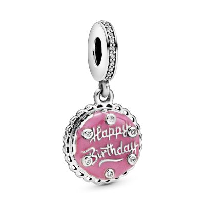 Pandora 798888C01 Charm-Anhänger Rosafarbene Geburtstagstorte Silber