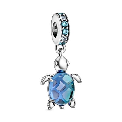 Pandora 798939C01 Charm-Anhänger Damen Meeresschildkröte Murano-Glas Sterling-Silber