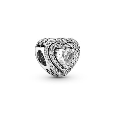 Pandora 799218C01 Charm Funkelndes Erhabenes Herz Silber