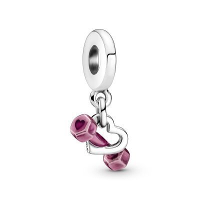 Pandora 799545C01 Charm-Anhänger Damen Hantel und Herz Sterling-Silber