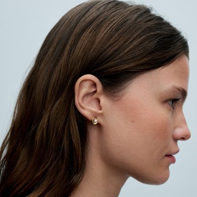 Pandora Essence Ohrstecker Damen Oval mit Perle Vergoldet 263295C01