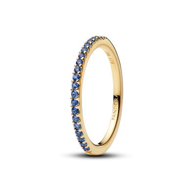Pandora Ring Halb-Ewigkeits-Band Blau 14K Vergoldet 162999C02