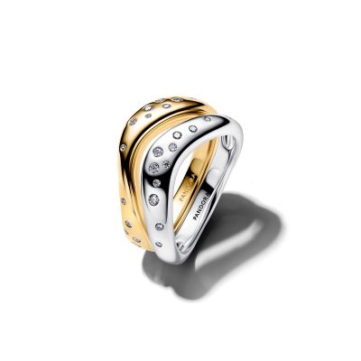 Pandora Ring Doppelt Organisch Silber 14K Vergoldet 164674C01