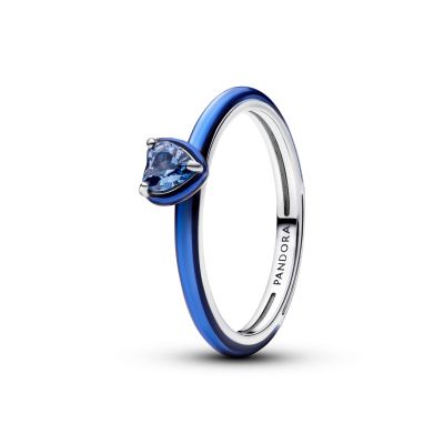 Pandora Ring Damen Blaues Chakra Herz Sterling-Silber 193088C03