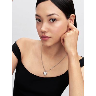 Pandora Charm-Anhänger Herz Rundlich Matt Platinbeschichtet 734908C00
