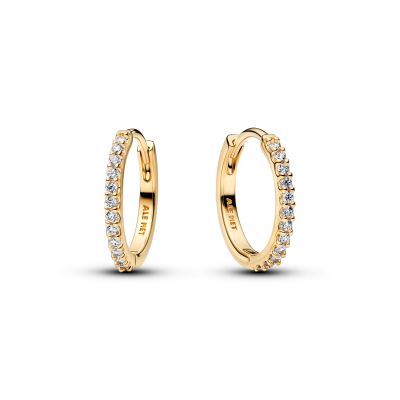 Pandora Ohrringe Damen Mini-Creolen Zirkonia 14K Vergoldet 264649C01